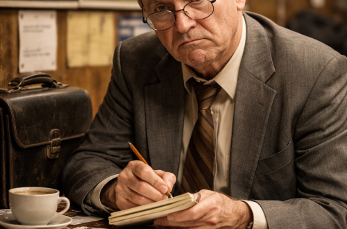 #AIArt Älterer Mann sitzt in einem Wettbüro